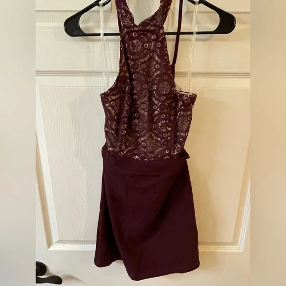 speechless burgundy dress SPEECHLESS Womens Zippered Flutter Sleeve Surplice Neckline Mini Cockt   Bobbi + Bricka